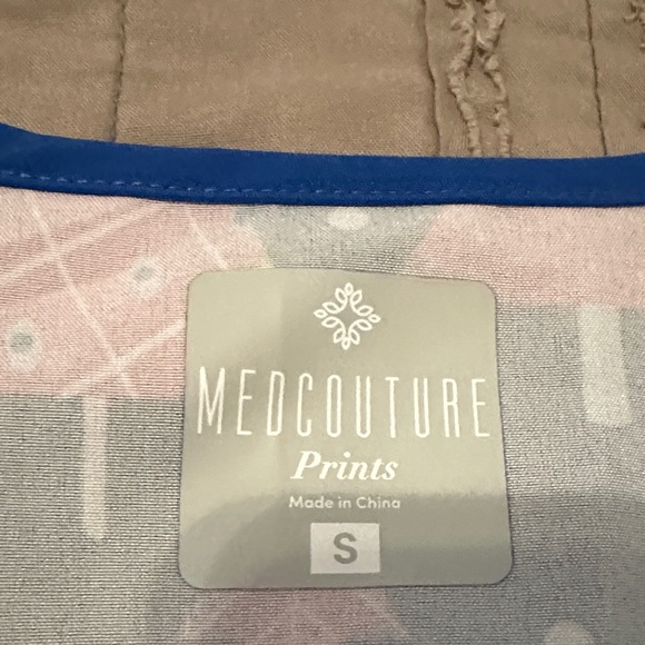 Med Couture Christmas Tree Print scrub top - Picture 2 of 2